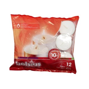 Zestaw podgrzewaczy Bolsius, białe świeczki w aluminiowej obudowie, do lamp zapachowych i innych.