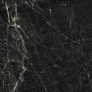 Czarna płytka podłogowa z efektem marmuru, idealna do stylowych wnętrz.