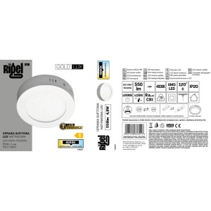 Goldlux Oprawa natynkowa LED RIGEL R118 4,8W 4000K 550lm śr. 11,8 cm biała