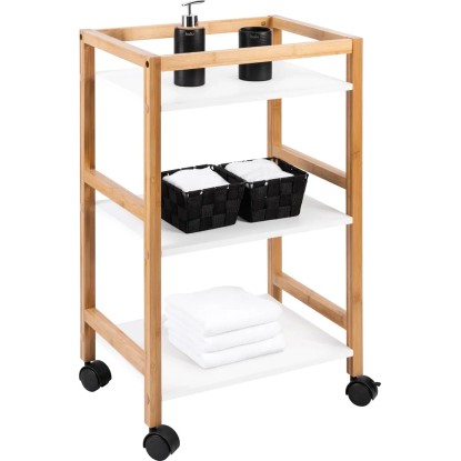 BALIV Regał łazienkowy na kółkach 3 półki 47x33x76cm