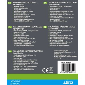 Düwi Lampa LED SOLAR SENSOR LIGHT 3W 200lm czarna