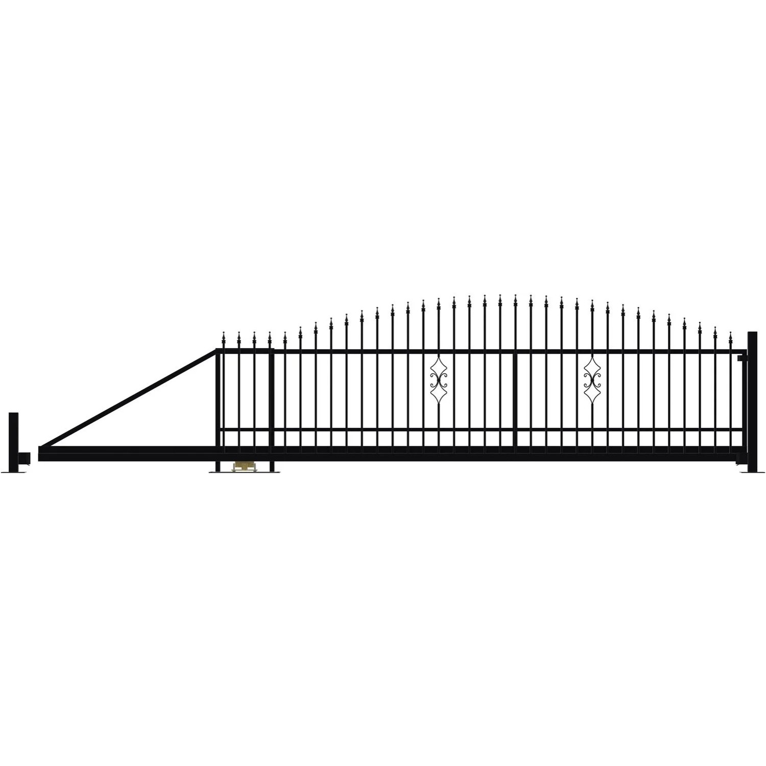 Brama Prato czarny mat przesuwna Lewa 400x135 cm
