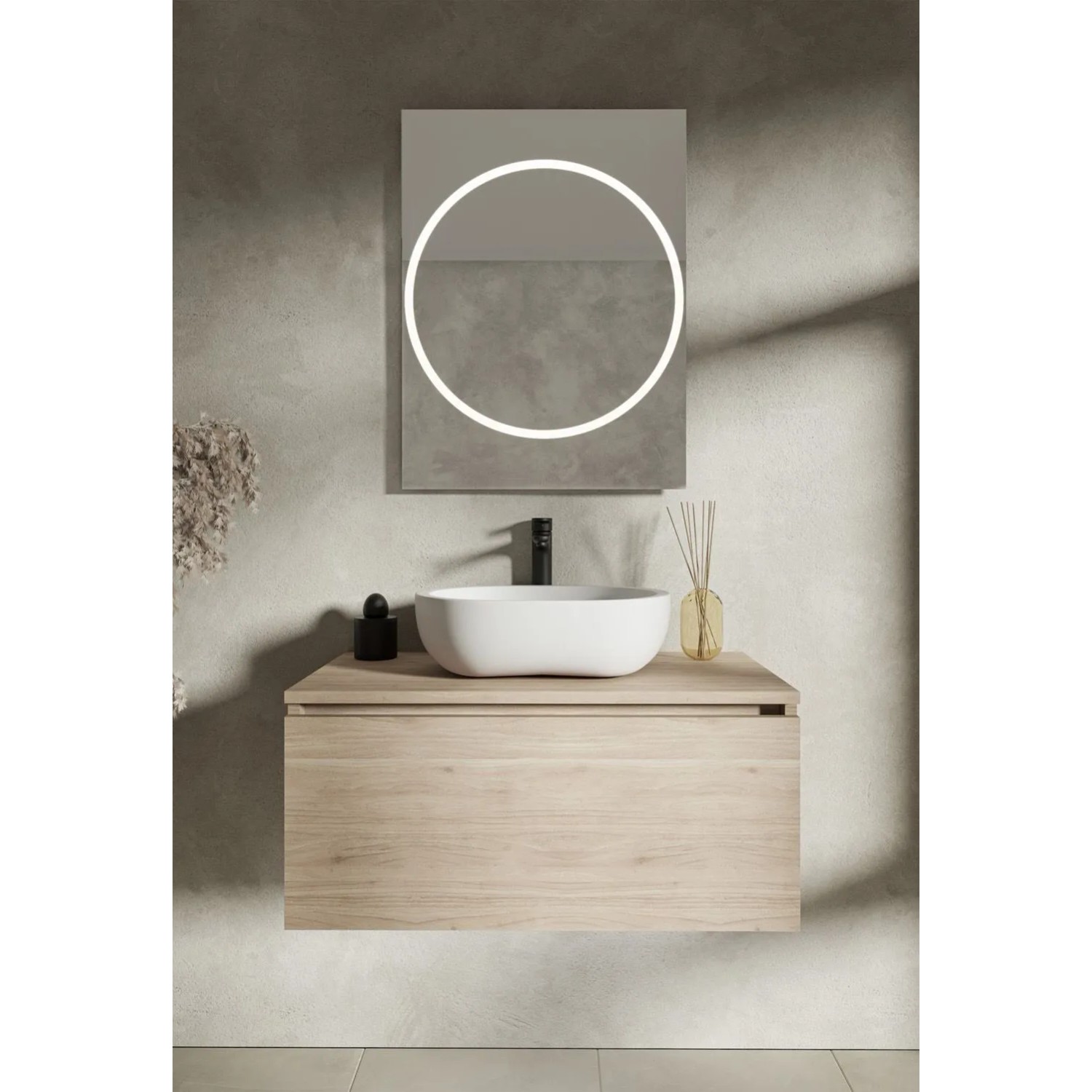 Lustro LED Vic Białe 60x80cm