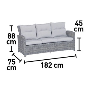 Komplet mebli wypoczynkowych VERMONT szary 6-częściowy