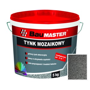 Wiadro tynku mozaikowego BauMaster, gotowy do użycia, wysoka trwałość kolorów, 5 kg.