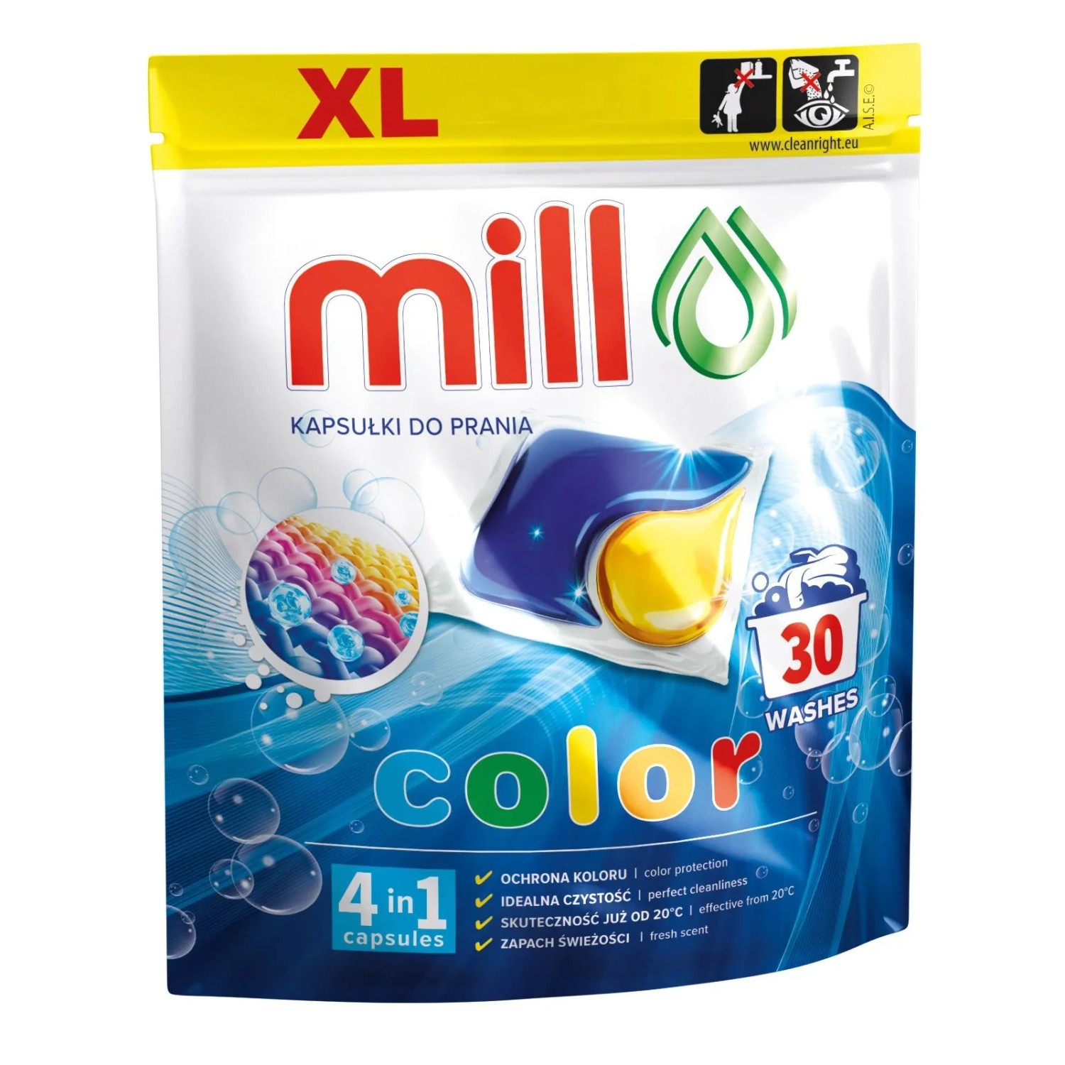 Kapsułki do prania Mill color 30szt.