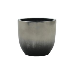 Doniczka t.b.t. w kolorze srebrno-czarnym do użytku wewnątrz i na zewnątrz.