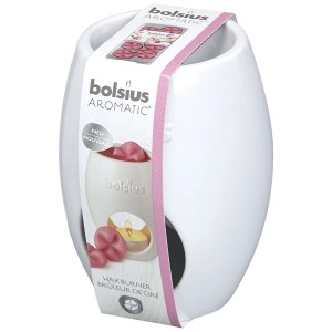 Biały świecznik/kominek zapachowy t.b.t. z woskami zapachowymi.