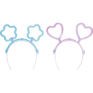 Świetliki GLOW STICKS 2 x opaska do włosów serca