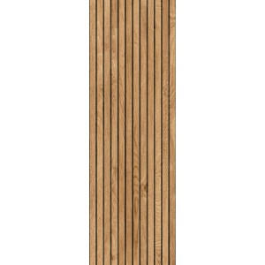 Płytka ścienna Cersanit Oslo Light, beżowy wygląd drewna ze strukturą listew, rektyfikowana.