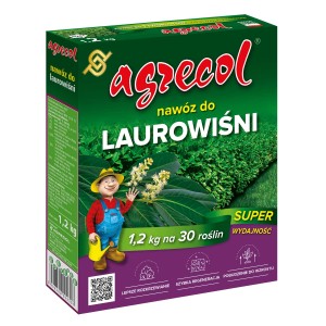 Nawóz do laurowiśni Agrecol, opakowanie 1,2 kg dla bujnego wzrostu.