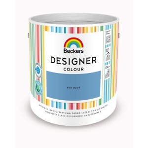 Wiadro z farbą Beckers Designer Colour Sea Blue, kolorowa farba do ścian wewnętrznych.