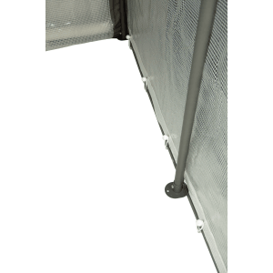 Szczegółowy widok szklarni: Rama, folia i mocowanie.