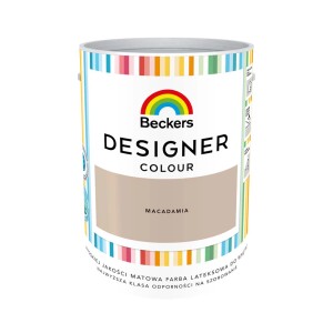 Wiadro z farbą Beckers Designer Colour Macadamia, odpowiednie do ścian.