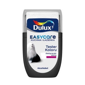 Dulux EasyCare Farba do łazienek, szary odcień w testerze koloru.