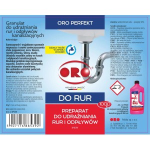 ORO PERFEKT Granulat do udrażniania rur i odpływów kanalizacyjnych.