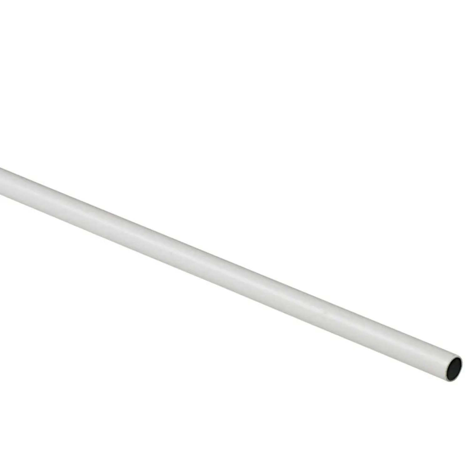 Biały drążek do szafy Hettich, okrągły, Ø 20 mm, długość 600 mm, stalowy.