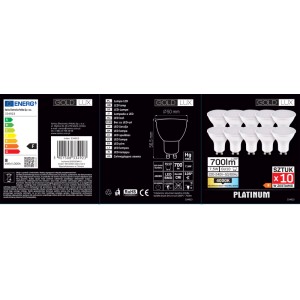 Goldlux Żarówka LED Platinum GU10 7,5W 4000K 700lm 10 szt.