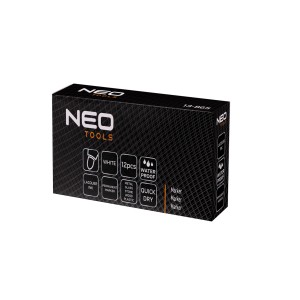 Zestaw markerów NEO Tools, 12 sztuk, wodoodporne, do metalu, szkła, kamienia, drewna i plastiku.