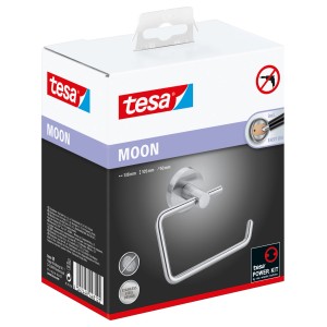Zestaw akcesoriów łazienkowych Tesa Moon: Pakowany uchwyt na papier toaletowy ze stali nierdzewnej.