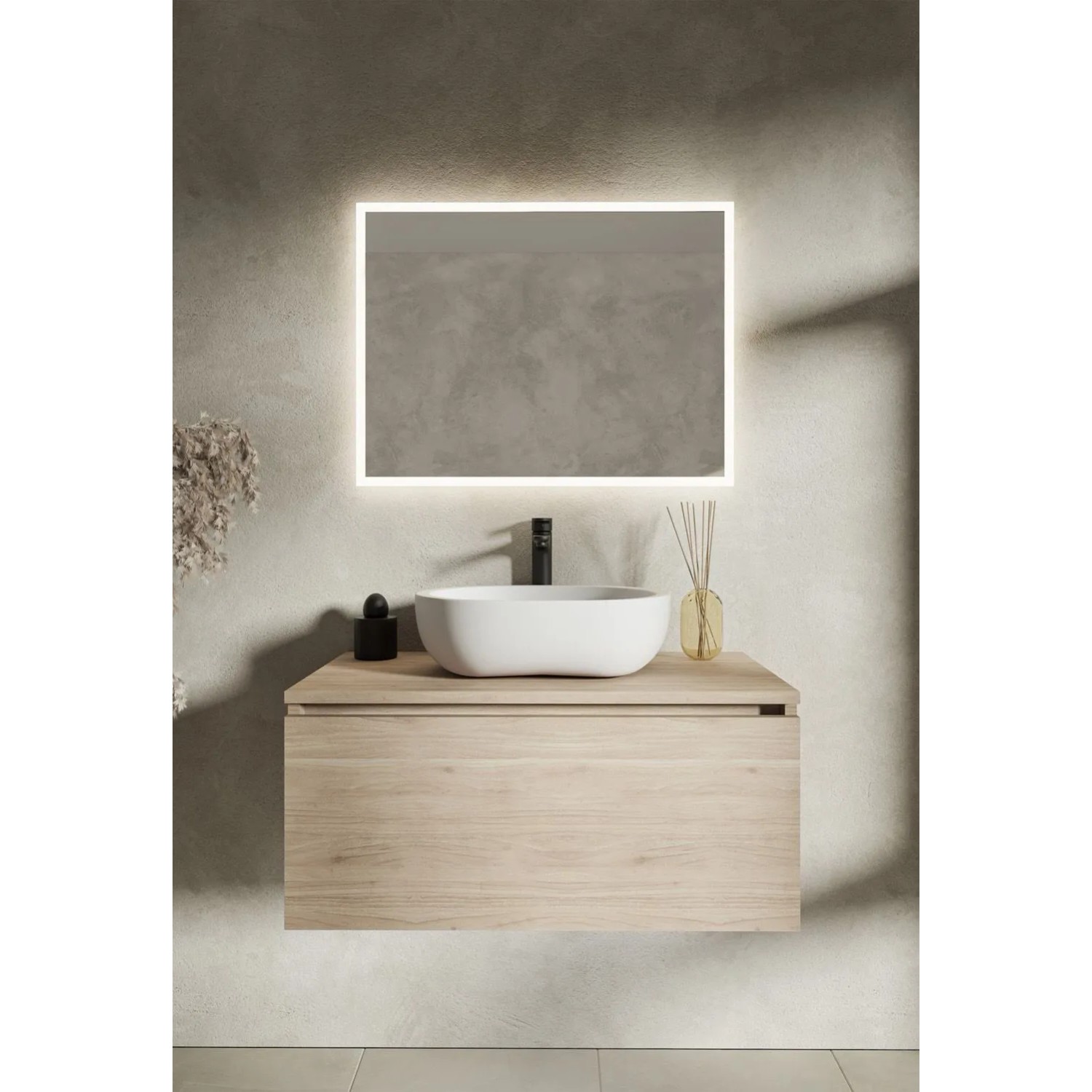 Lustro LED Style Białe 80x60cm