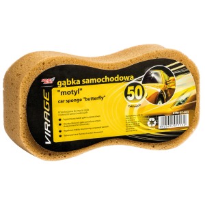 Żółta gąbka samochodowa "Butterfly" do pielęgnacji samochodu. Idealna do czyszczenia lakieru i szyb.