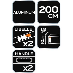 Neo Tools Łata murarska 2 libelle - 200 cm