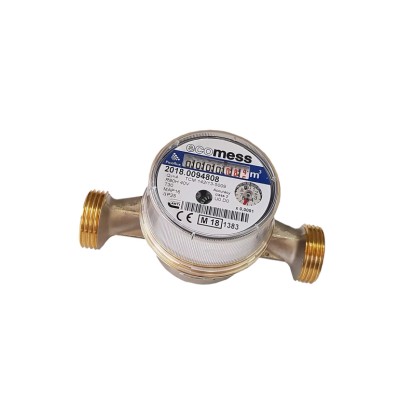 Wodomierz jednostrumieniowy, suchobieżny bez śrubunków do zimnej wody 3/4