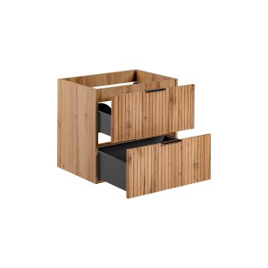 t.b.t. Szafka pod umywalkę z dwiema szufladami w kolorze drewna.