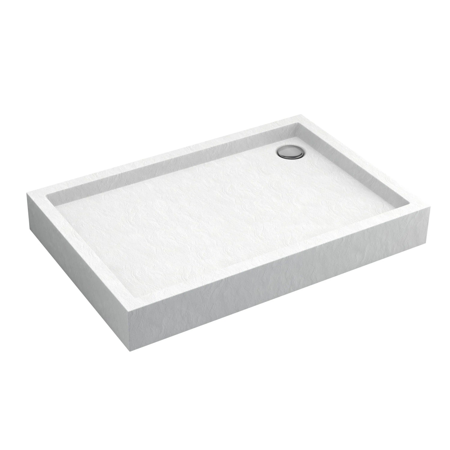 Brodzik prostokątny Schedpol Mittel 80x120x16 cm biały strukturalny