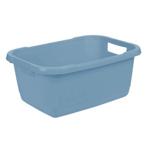 Kosz na pranie Keeeper Aenna, Nordic Blue, 32 litry, z uchwytami.