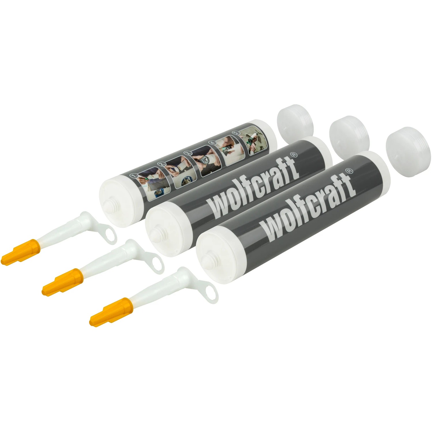 Wolfcraft Puste tuby do mas uszczelniających, 310 ml - 3 szt.