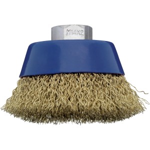 Szczotka garnkowa mosiężna LUX, Ø 65 mm, do wiertarek, do usuwania rdzy i czyszczenia.