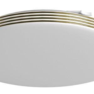 Nowoczesna biała lampa sufitowa LED Plafony ze złotymi akcentami.