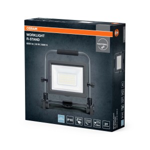 Opakowanie naświetlacza LED Osram ze statywem. Idealny na budowy i do warsztatów.