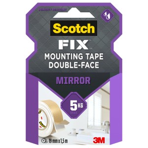 3M Scotch-Fix Dwustronna taśma montażowa do luster, 19 mm x 1,5 m - 1 rolka