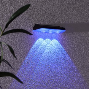 4iQ Zestaw solarnych lamp ściennych ŚWIETLIK 0,6W WW+RGB 15lm IP44, 4 szt