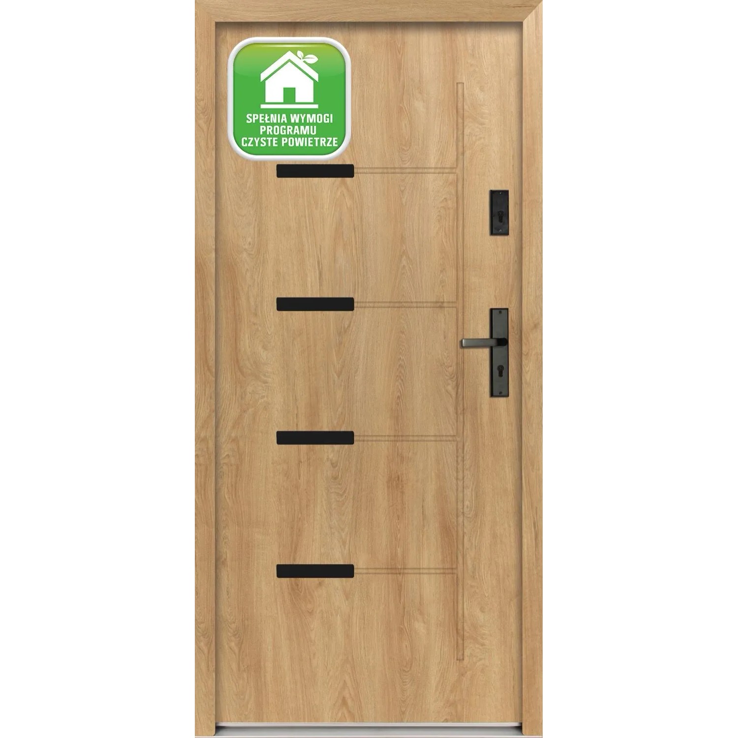 Splendoor Drzwi zewnętrzne Onyks Dąb naturalny 80P otwierane do wewn. 93x208