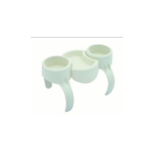 Uchwyt na napoje Bestway do jacuzzi Lay Z Spa, biała plastikowa taca z 2 uchwytami i półką.