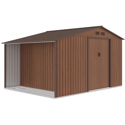 Domek ogrodowy metalowy Madison Walnut - 342x255 cm, wys. 202 cm