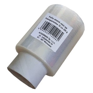 Rolka przezroczystej folii stretch, szerokość 10 cm, do zabezpieczania podczas malowania.