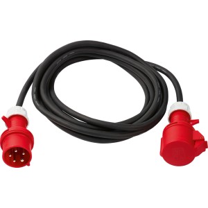 Czerwony przedłużacz CEE, 5 m, do kempingu i ogrodu.