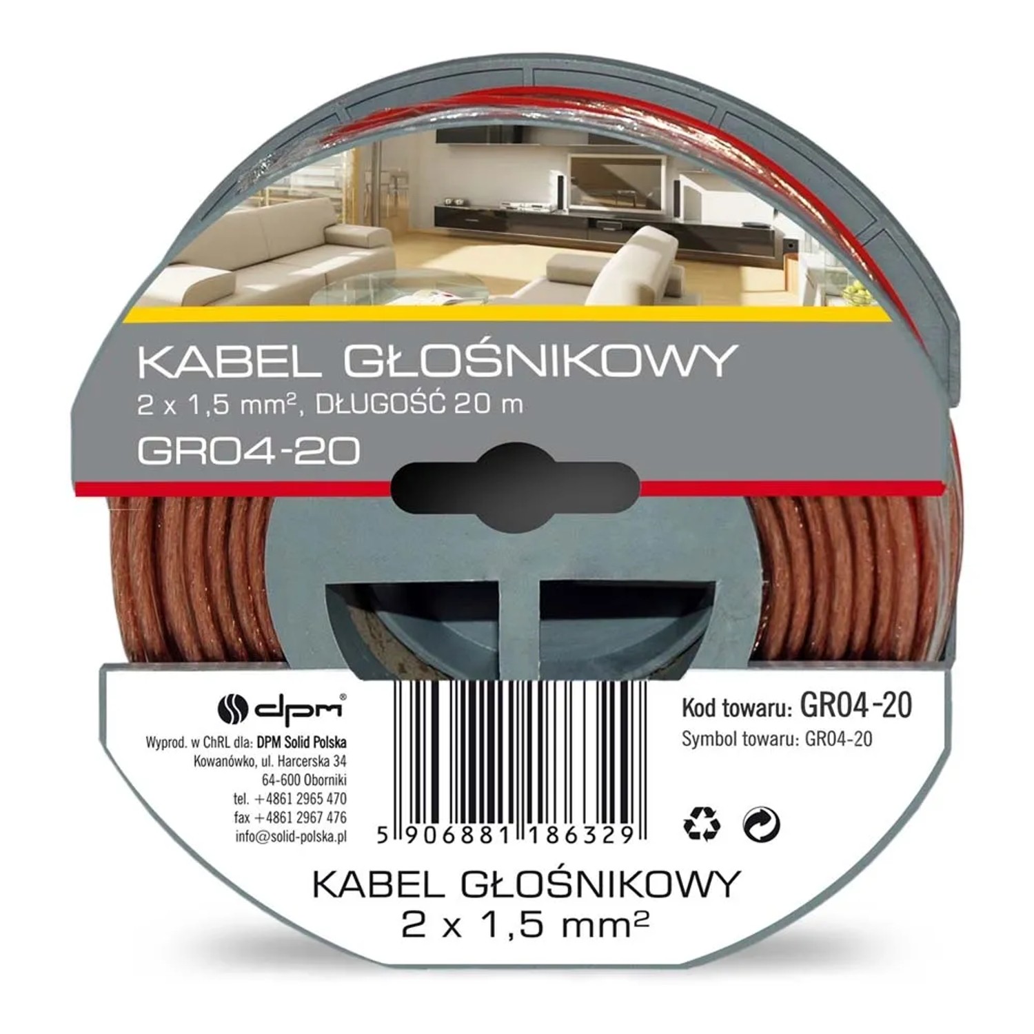 DPM Kabel głośnikowy 2 x 1,5 mm2 20 m