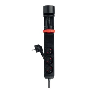 Germina Przedłużacz z zaciskiem 3-gniazdowy 2P+Z + 3xUSB 1,5 m czarny