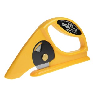 Żółty nóż obrotowy Olfa, Maru-Cutter 45-C, do precyzyjnych cięć.