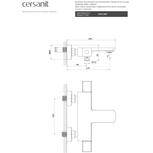 Cersanit Bateria wannowa termostatyczna Reel chrom
