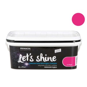 Wiadro farby efektowej "Let's Shine" w kolorze różowym (Las Vegas) firmy Primacol.