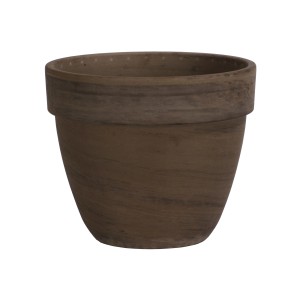 Donica Levante w kolorze bazaltu, Ø 24 cm, wykonana z mrozoodpornej terakoty odpornej na promieniowanie UV.