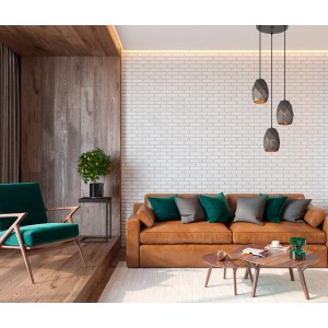 Trzy szare lampy wiszące t.b.t. nad salonem. Nowoczesne lampy wiszące do stylowego oświetlenia.