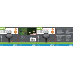 Düwi LED SOLAR dysk ze szpicem 0,5W 5lm czarny 4 szt.